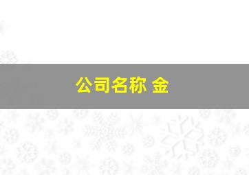 公司名称 金